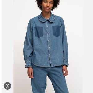 NWOT Sea NY Zariyah Denim Blouse - XS